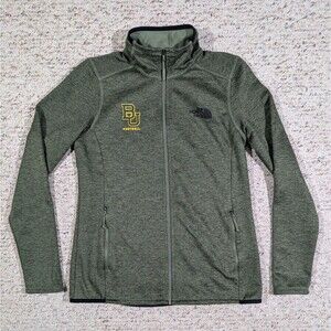 North Face Jacket Womens S Baylor Football Green Softshell Fleece Lined Full Zip